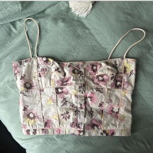 Louis Vuitton Floral Bustier in Cream and Pink